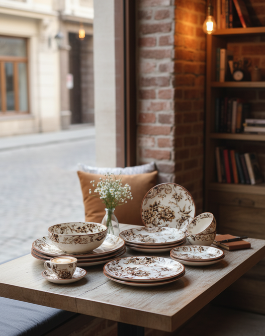 Adelaide Brown Dinner Set 14 Pcs