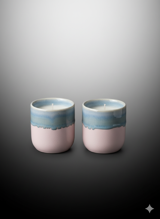 Ceramic Candle Jar Set of 2