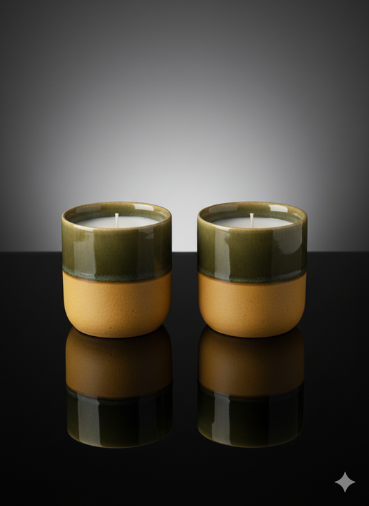 Ceramic Candle Jar Set of 2