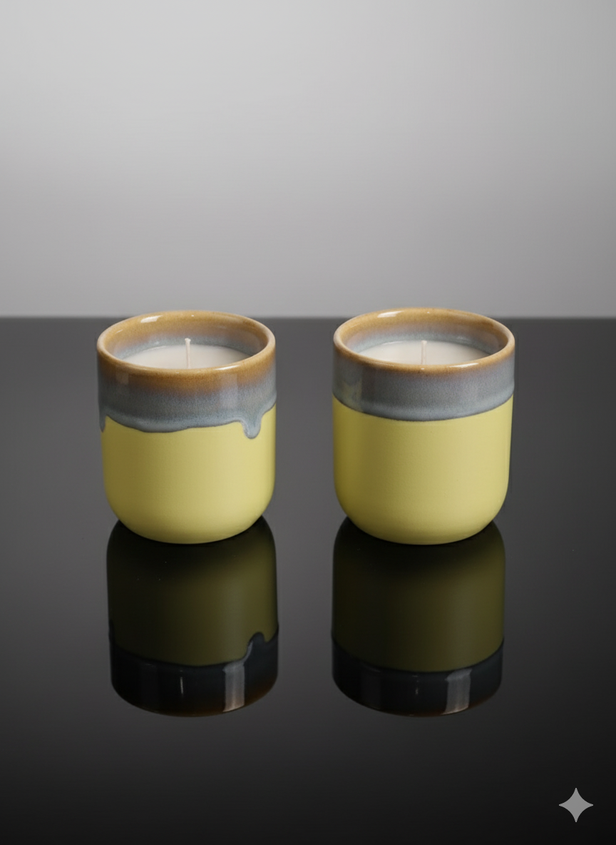 Ceramic Candle Jar Set of 2