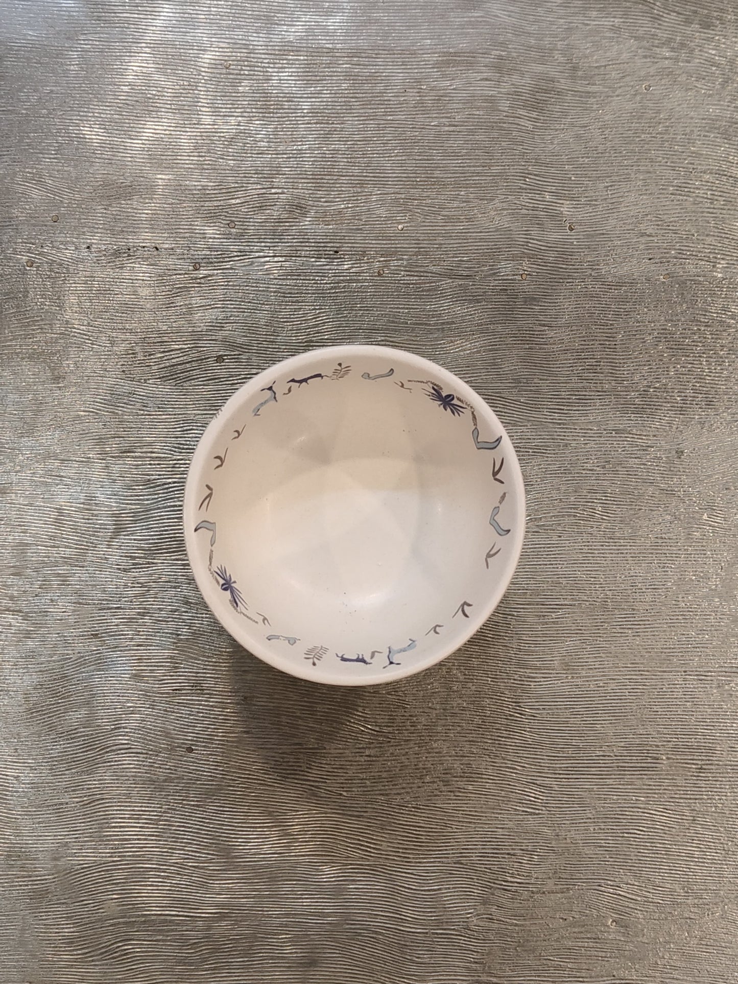 Blue Deer & Foliage Print Stoneware Dinner Set 14 Pcs