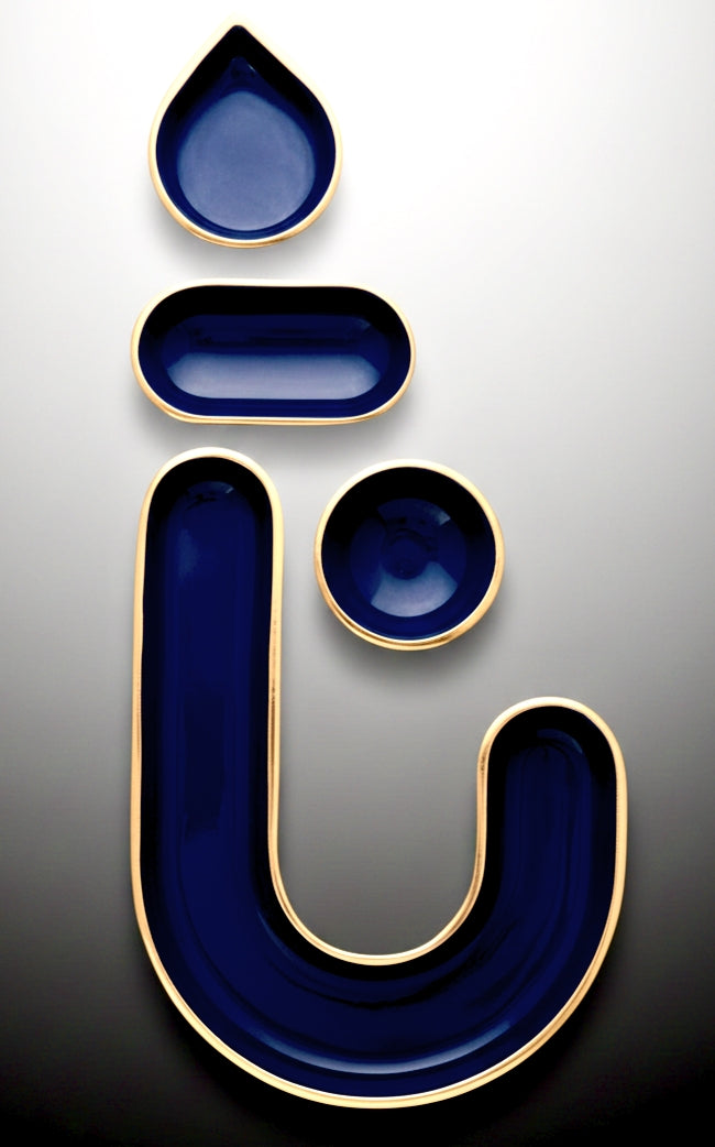 Metal Platter Set Ganpati Formation