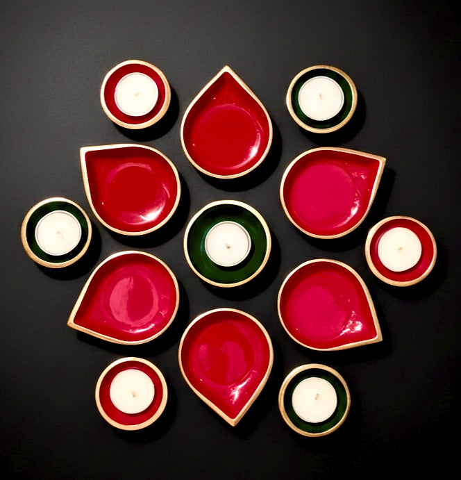 Metal Rangoli Platter Set