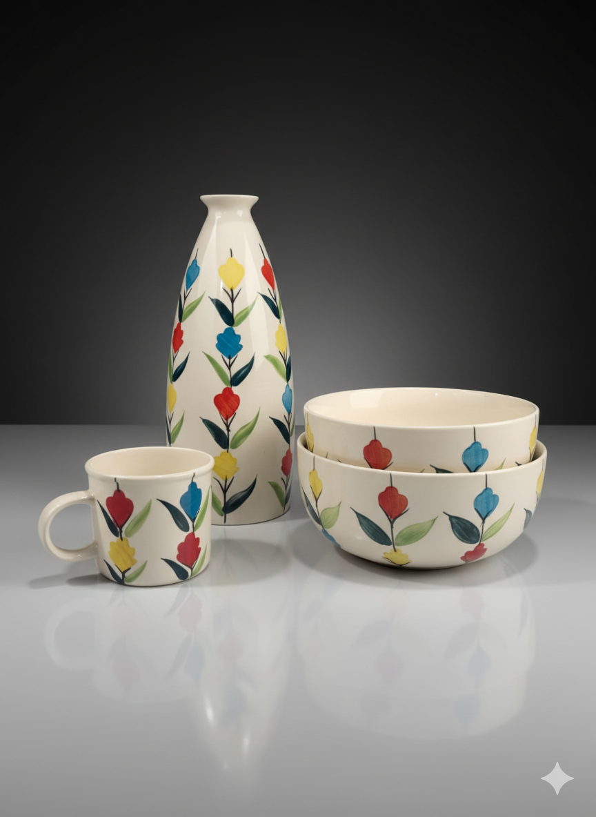 Ceramic Hand Painted Breakfast Set