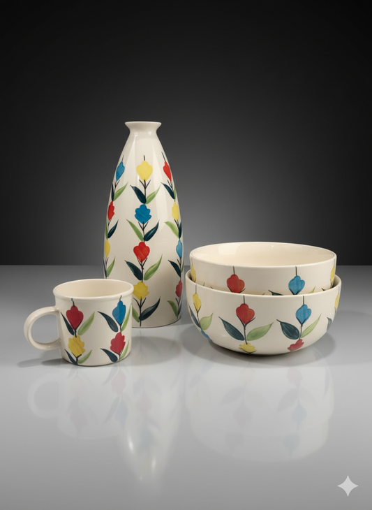 Ceramic Hand Painted Breakfast Set
