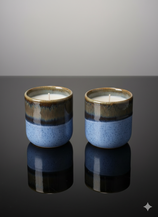 Ceramic Candle Jar Set of 2