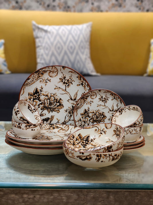 Adelaide Brown Dinner Set 14 Pcs