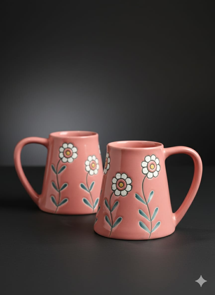 Ceramic Coffee Mugs Set of 2