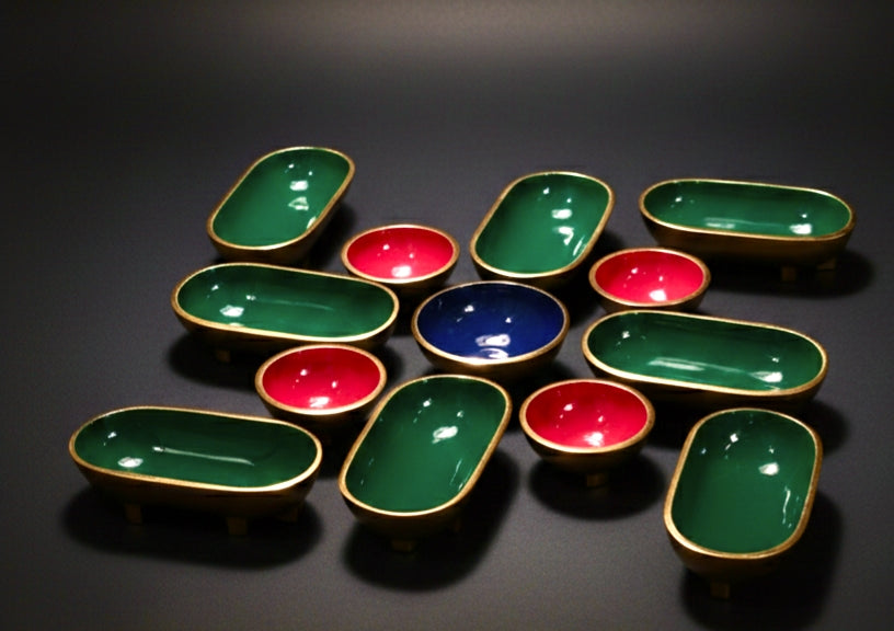 Metal Swastik Platter Set