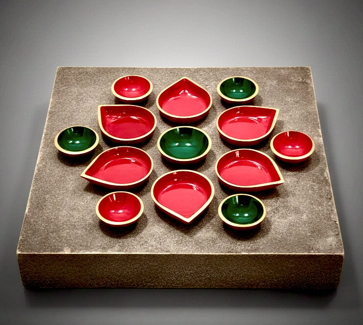 Metal Rangoli Platter Set