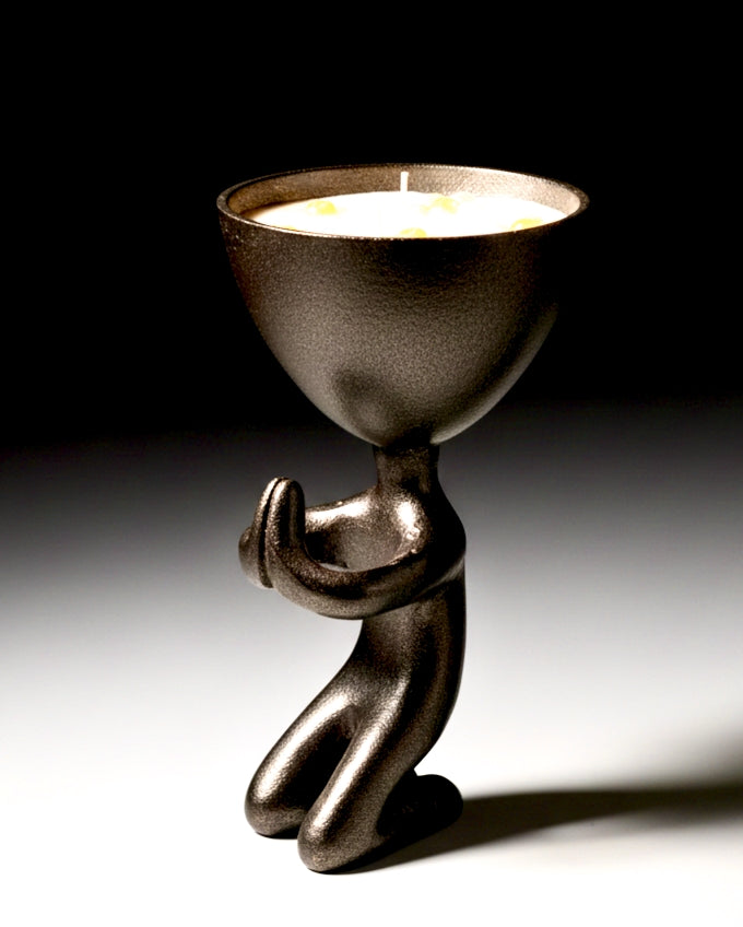 Metal Yoga Candle Holder Namaste Pose