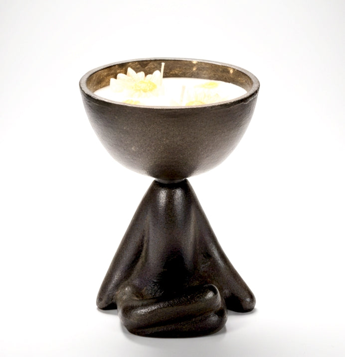 Metal Crossed Leg Yoga Candle Holder