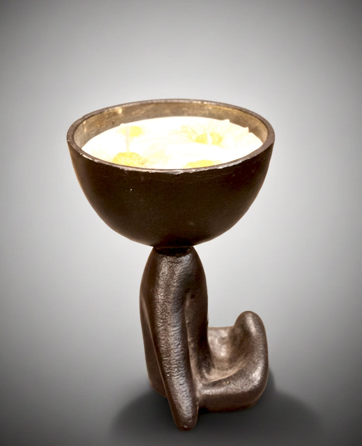 Metal Crossed Leg Yoga Candle Holder